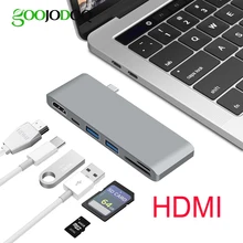 6 в 1 USB C концентратор HDMI для Macbook Pro nintendo Switch samsung S8 USB-C концентратор USB 3,0 разветвитель адаптер TF/SD кард-ридер Тип C