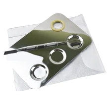 Best Deal New Stainless steel Nail Art Palette Cosmetic Mixing Colour Palette Set Makeup nail color palette Beauty Tool 1Set