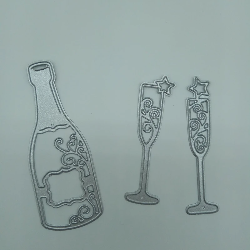 Wine bottle Tag Metal Cutting Dies DIY Scrapbook Paper Cards Crafts Lifelik Ag