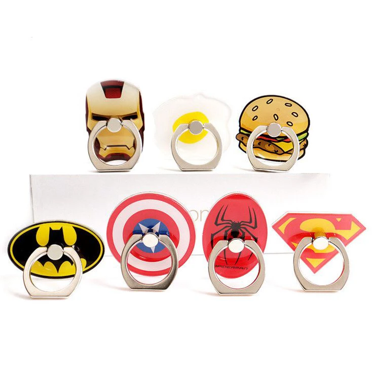 

Wholesales 12 Pieces/lot ABS cute mobile phone holder Stand Ring Cartoon Melody Mickey Spiderman Minions Smartphone Finger Ring