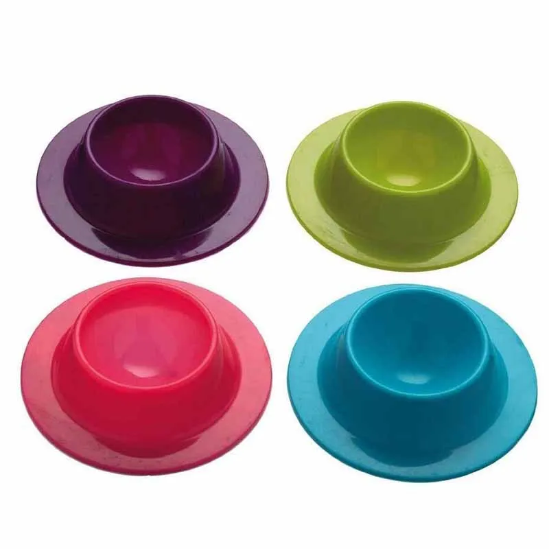 Silicone Egg Cups Boiled Eggs Holder Set Kitchen Storage Rack 4 Colors, 4 Pcs