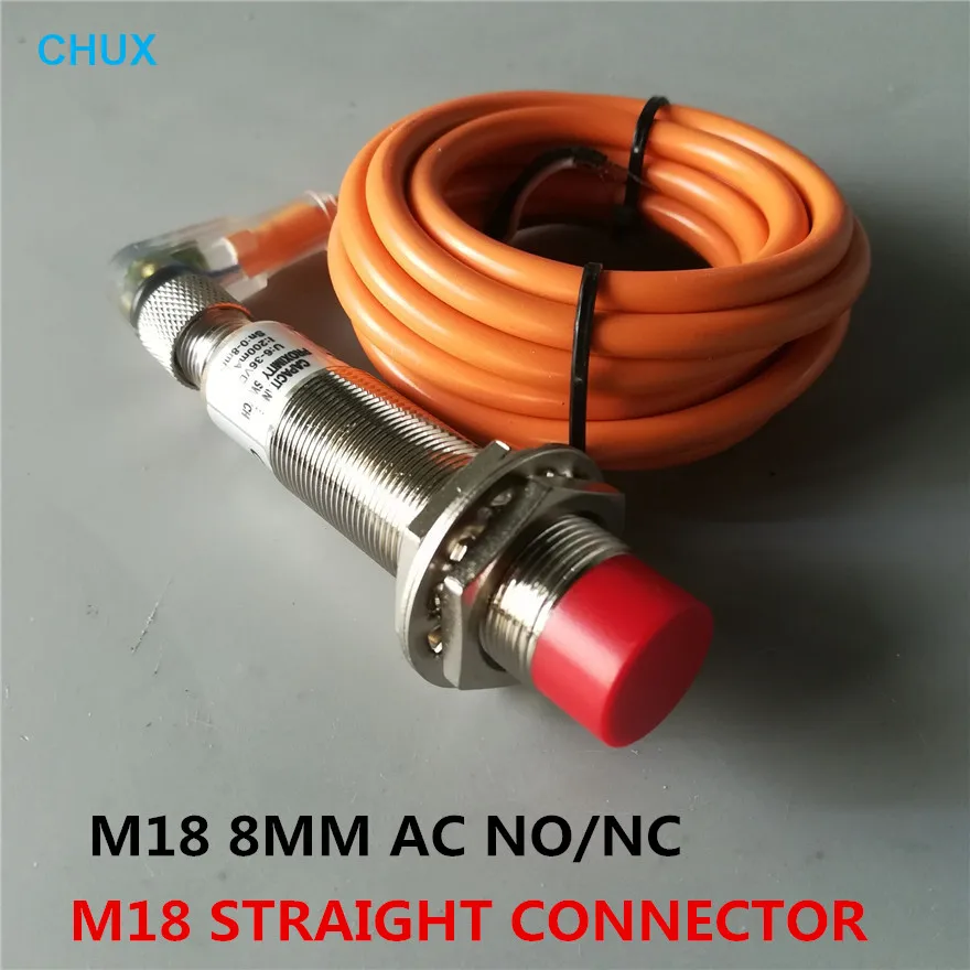 

AC M18 Sensor Connector Bend Type 220VAC 8mm Sensing Distance Inductive Proximity Switch