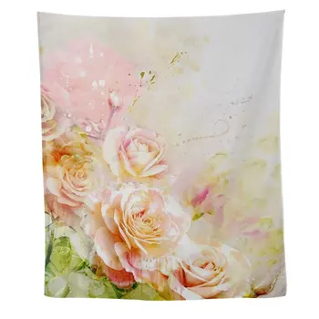 

Watercolor Roses Wall Tapestry Doceration customized tapestry