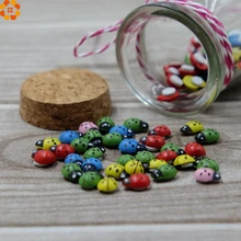 100 шт красочные божья коровка деревянная 3D Наклейка на стену s губка самоклеящаяся наклейка s на холодильник/стикер на стену дети Скрапбукинг детские игрушки