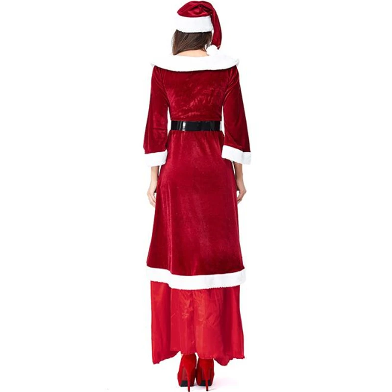 Роскошный костюм Санта-Клауса Косплей Женский Рождественский костюм для мужчин взрослый костюм Санта-Клауса одежда для пар