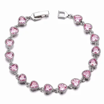 

IDESTINY New Heart Charm Braclets For Women Wedding Party Jewelry Fashion Cubic Zirconia Tennis Bracelet Bijoux Gift