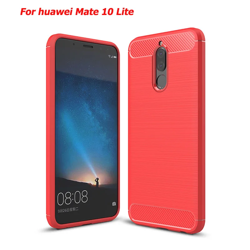 Carbon fiber brushed silicone case huawei mate 10 Lite (17)
