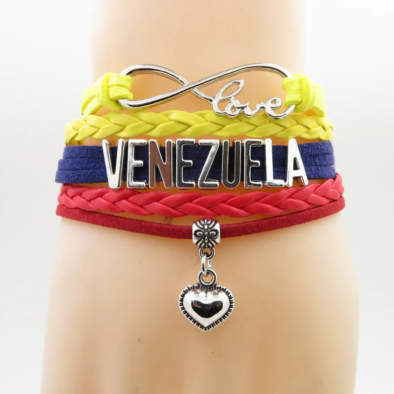 

love Country Venezuela Bracelet heart Charm nice leather bracelets & bangles for Women and men jewelry nice gift