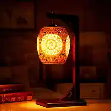 Синий и белый художественный китайский фарфор, керамическая настольная лампа для спальни, гостиной, свадьбы, настольная лампа, керамические лампы ручной работы