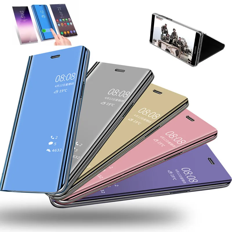

View Smart Mirror Flip Phone Case For Xiaomi Redmi 4X 6A GO S2 Phone Funda Cover For Xiaomi Redmi 5 plus 6 pro 7 back Case