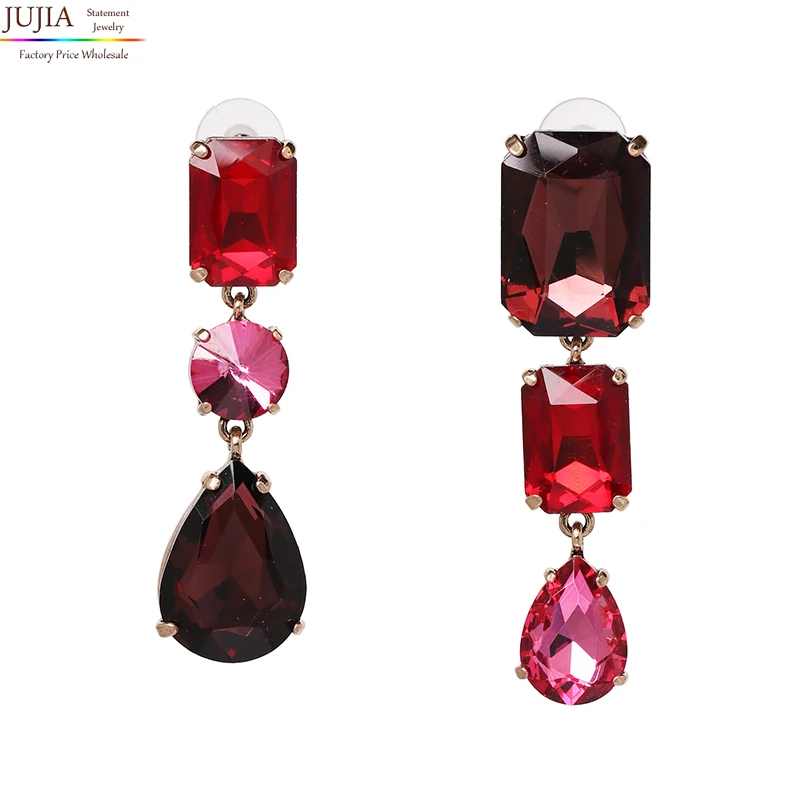 JUJA, 2 цвета, хорошее качество, модные женские серьги с кристаллами, серьги-гвоздики для женщин, заводская цена