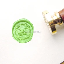 Пользовательские свадебных котиков/персонализированные инициалы с венком воск печать штамп/свадебные приглашения печать