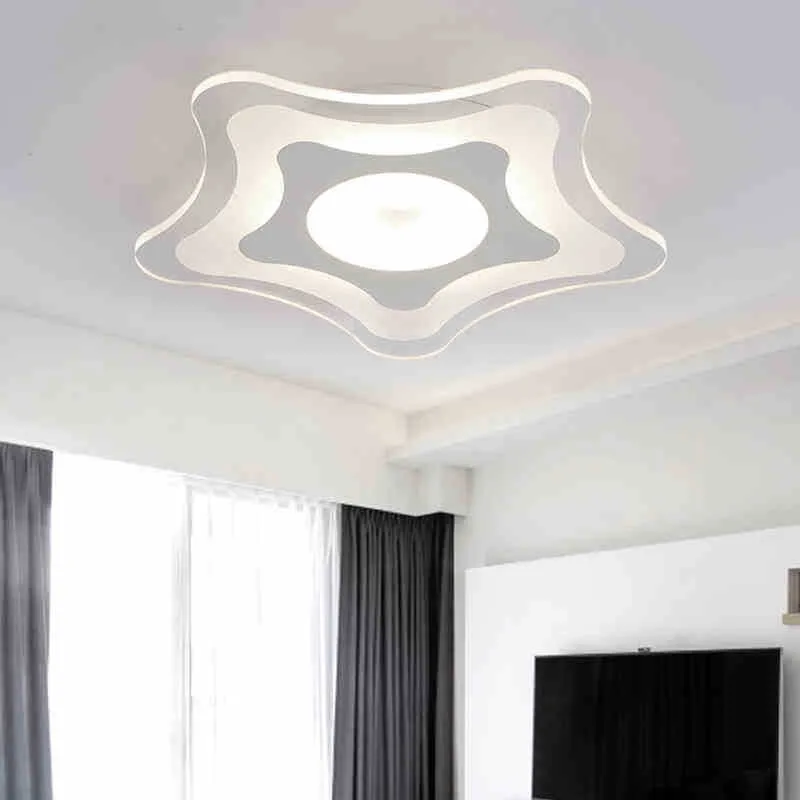 Moderno e Minimalista Lâmpada do Teto Meninos e Meninas dos Desenhos Estrela do Mar das Crianças Lâmpada do Quarto Ultra-fino Acrílico Iluminação Quarto Animados Led 7 High Quality Luzes e Iluminação