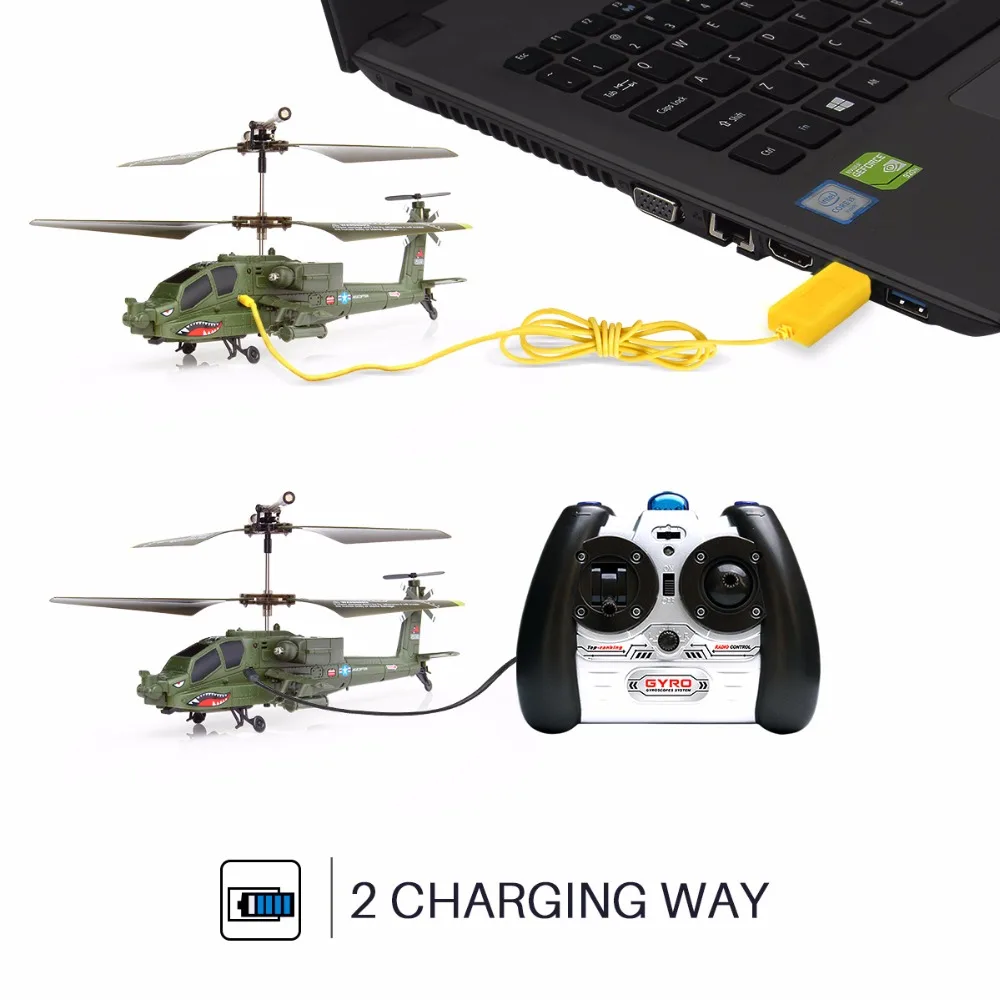  Hot Sale 100% Original SYMA S109G 3CH Beast Remote Control Toys RC Helicopter AH-64 Military Model 