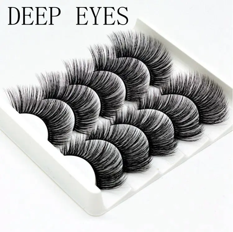 

2018 NEW Styles 5Pairs Mink Hair False Eyelashes Natural/Thick Long Eye Lashes Wispy Makeup Beauty Extension Tools Wimpers