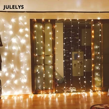 JULELYS 10m x 3m 1000 Bulbs LED Curtain Lights Decoration For Wedding Christmas Holiday Graden Garland Light Outdoor For Square JULELYS 10m x 3m 1000 Bulbs LED Curtain Lights Decoration For Wedding Christmas Holiday Graden Garland Light Outdoor For Square