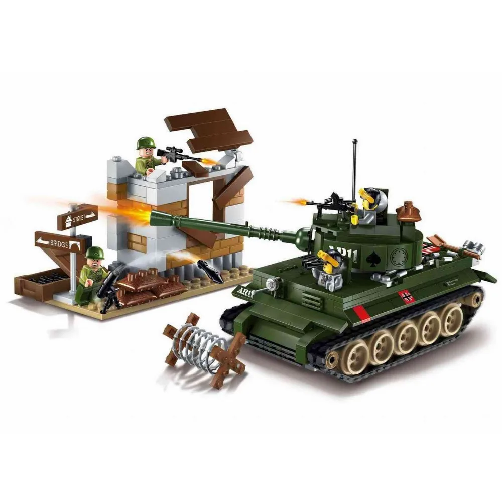 

Enlighten Building Block Military Battle Land Force Tank Counterattacks Wars 4 Figures 380pcs Educational Bricks Toy Boy