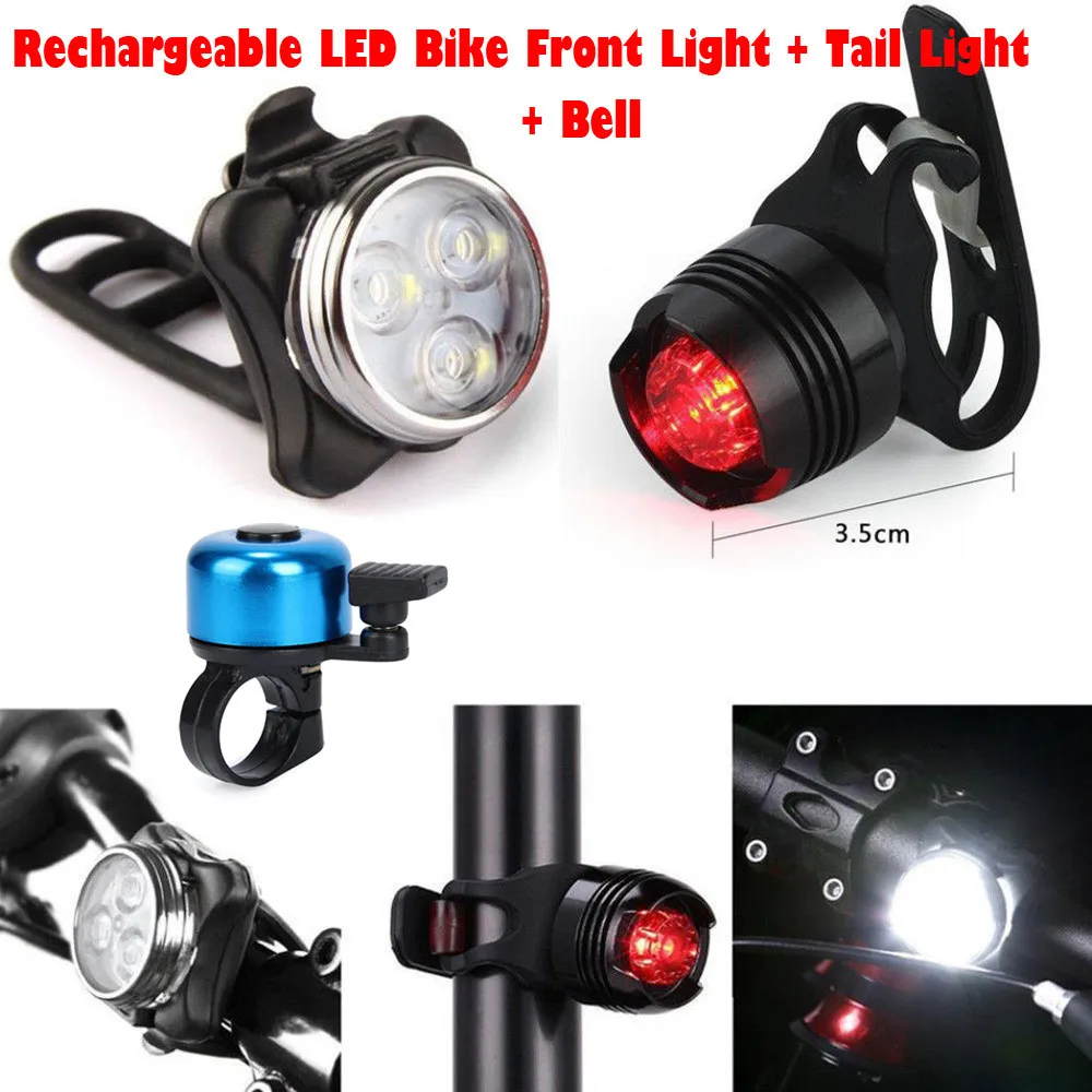 Super Bright USB Led Bike Bicycle Light Rechargeable Headlight