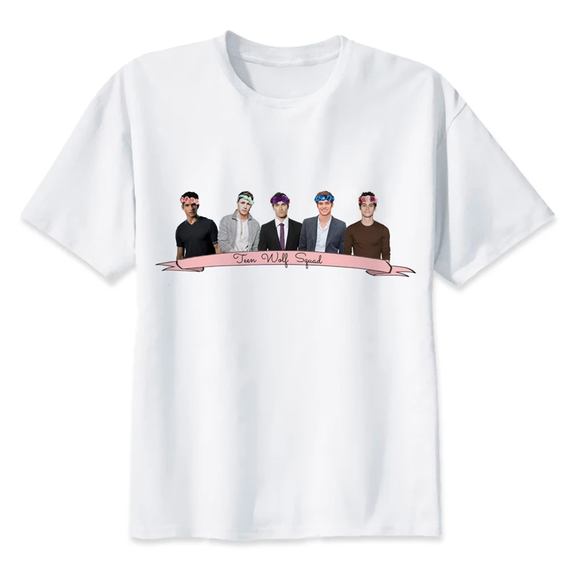 

Teen Wolf T-Shirt men Slim Print Pattern tshirt O Neck white youth t shirt casual white print male t-Shirts MR431