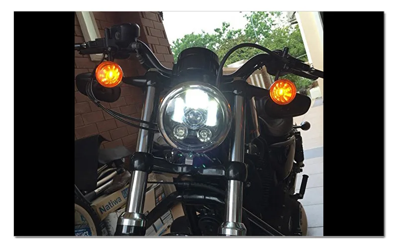 New Motos Accessories 5.75 headlight motorcycle 5 34 led headlight for Harley 5-34 Motorcycle Black Projector Daymaker (18)