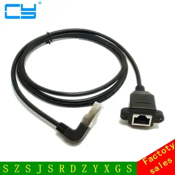 

Down Angled 90 Degree 8P8C FTP STP UTP Cat 5e RJ45 Male to Female Lan Ethernet Network Extension Cable (with screw)