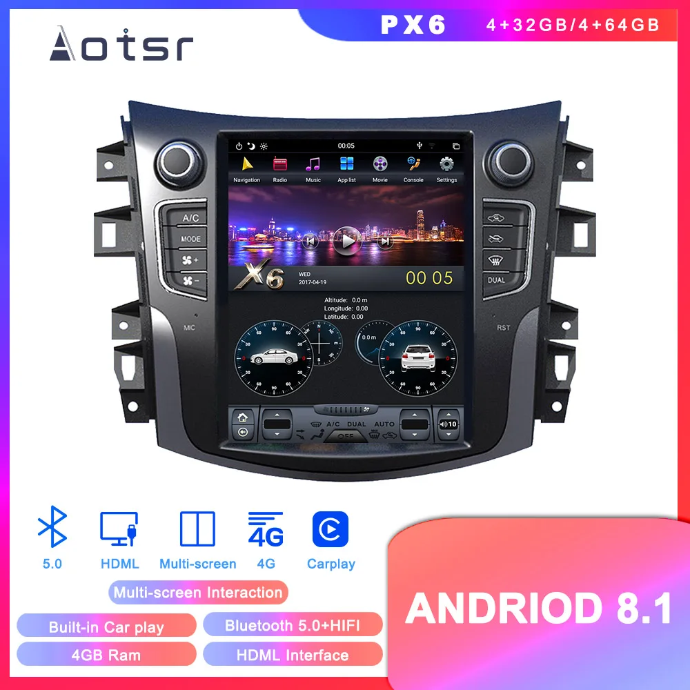 Android 8 1 Tesla style 10 4 &quotАвтомобильный GPS навигатор для NISSAN NP300 Navara 2014-2018 din