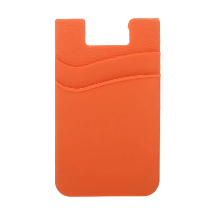 Модный клейкий стикер задняя крышка держатель Чехол сумка для сотового телефона карты Органайзер - Цвет: Оранжевый