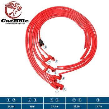 

8 mm Ignition Carble Spark Plug Wire Set For Chevrole Pontiac Buick Dodge V8 Red