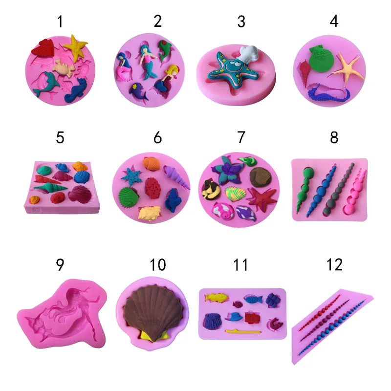 Sea Shell дельфинов гиппокамп Морская звезда силиконовые формы шоколада fondant