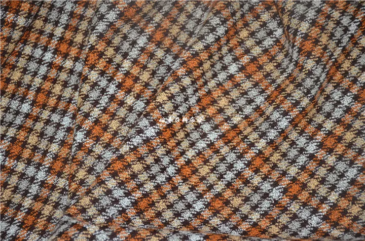 

free ship all wool tweed fabric check color weaved price for 1 meter 59" wide