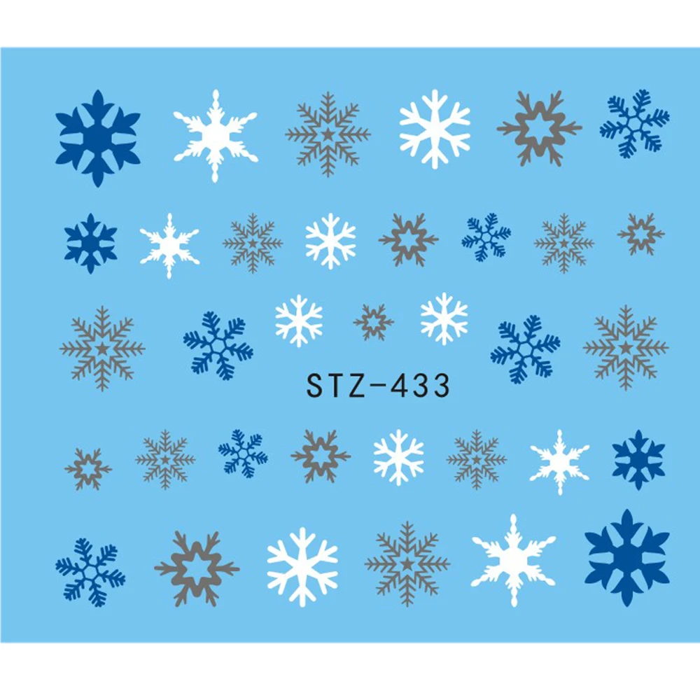 

1 Sheet Black White Nail Art Stickers Gradient Snowflake Winter Designs Decals Water Transfer Tools Decoration Sliders JISTZ433
