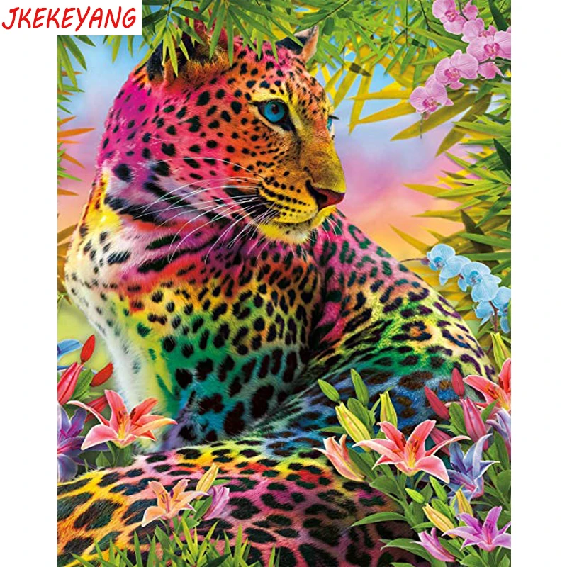 

5D DIY square round Diamond Painting Cheetah Cross Stitch Diamond Embroidery Pattern Rhinestone Home Decor J0425