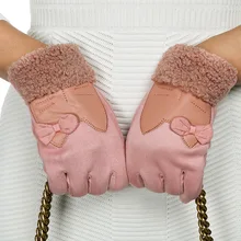 REALBY зимние перчатки женские модные супер теплые перчатки Лоскутные дизайнерские перчатки для стрельбы из лука женские элегантные стильные перчатки зимние женские A5591