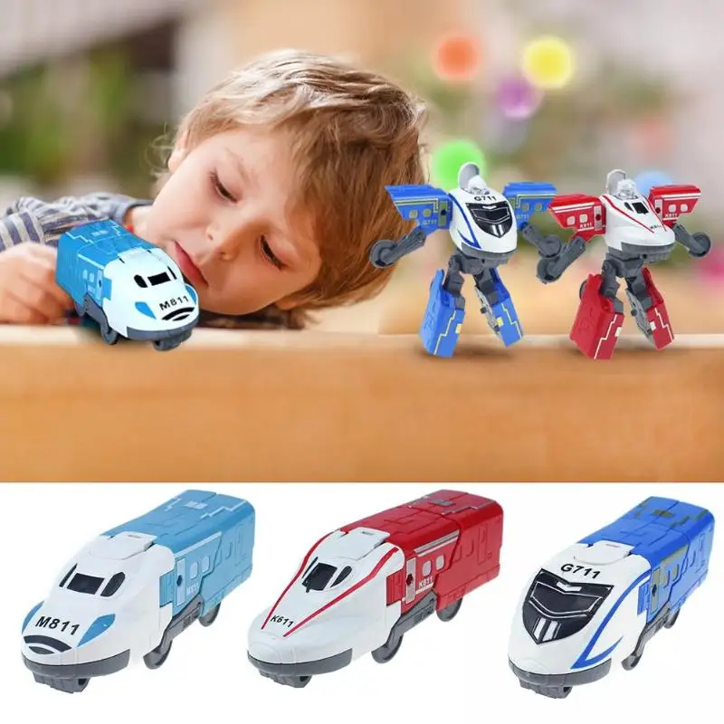 

Transformation Toy Creative Mini Deformation Robot Toy High-speed Rail Cartoon Watches Robot Model for Children Gift