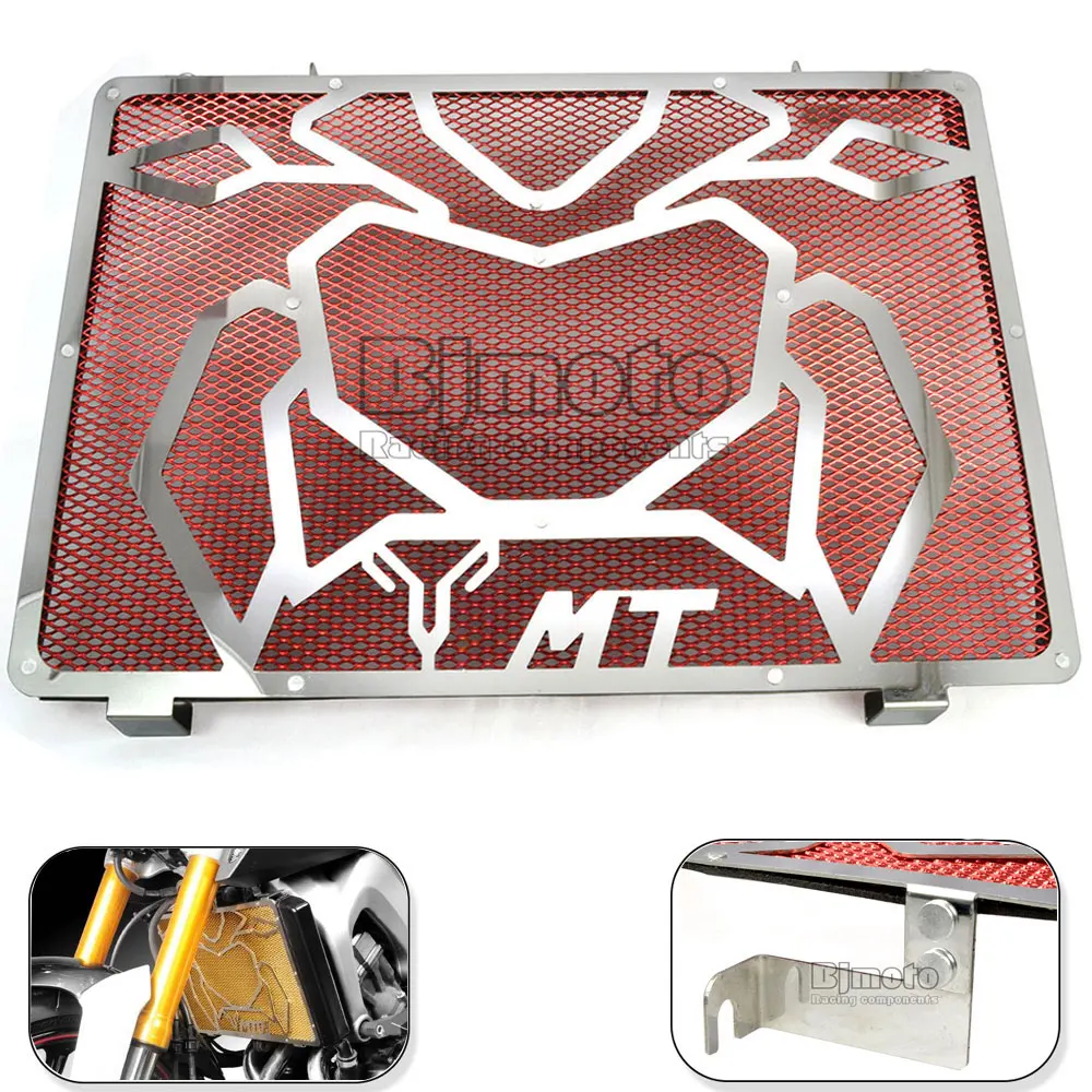 

RG-YA001-RD Stainless Steel Motorcycle Engine Radiator Bezel Grille Grill Guard Cover Protector Red For Yamaha MT07 MT09