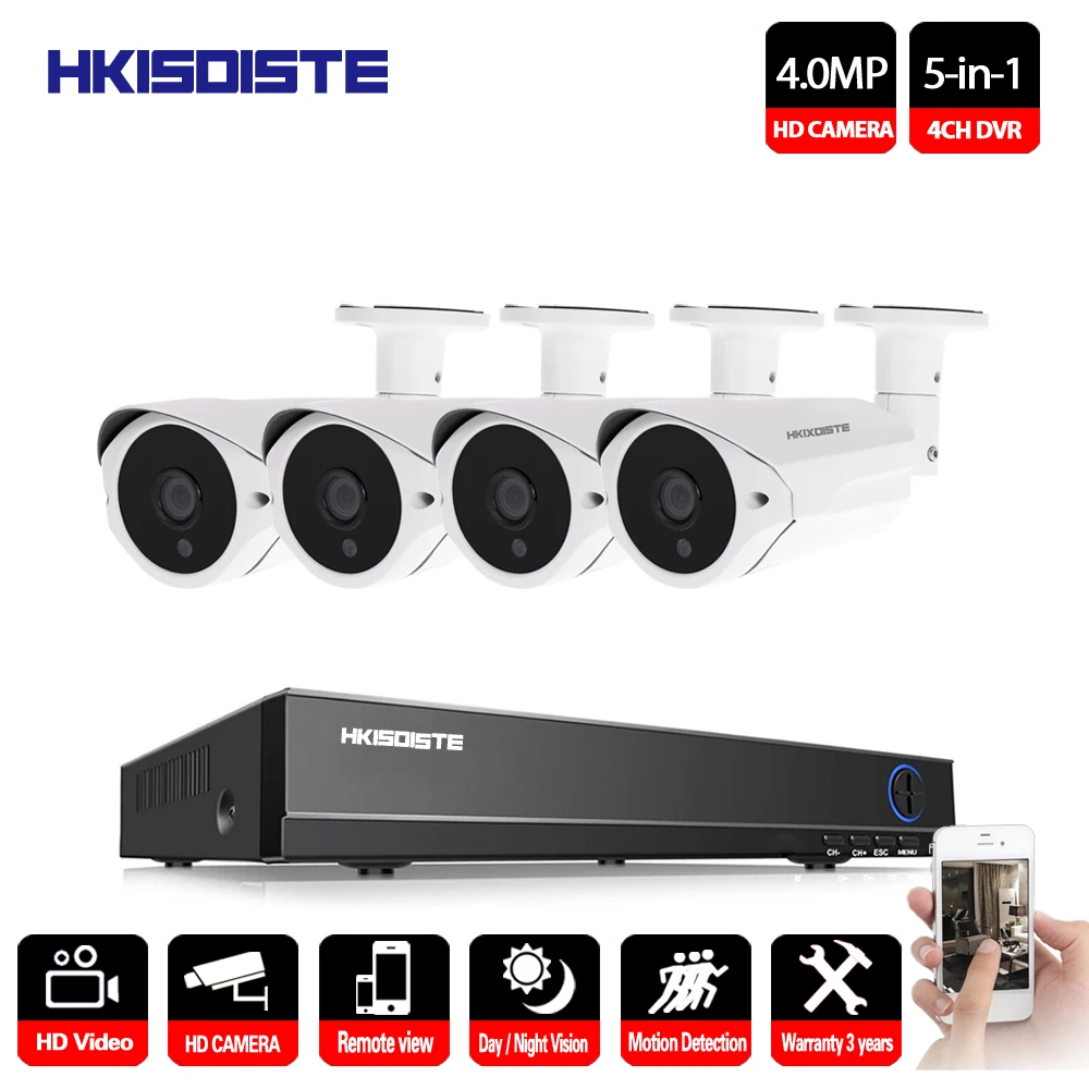 4CH HD 4MP DVR Waterproof Outdoor CCTV Camera Security System Surveillance Kit 4CH HD 4MP DVR Waterproof Outdoor CCTV Camera Security System Surveillance Kit