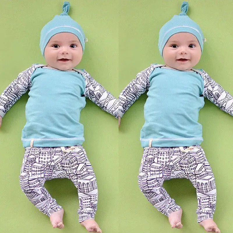 

Baby Born 2017 Autumn Hat+Long Sleeve T-shirt+Pants Baby Boys Girls Clothing Sets Newborn Baby Clothes Boys / Girls Clothing