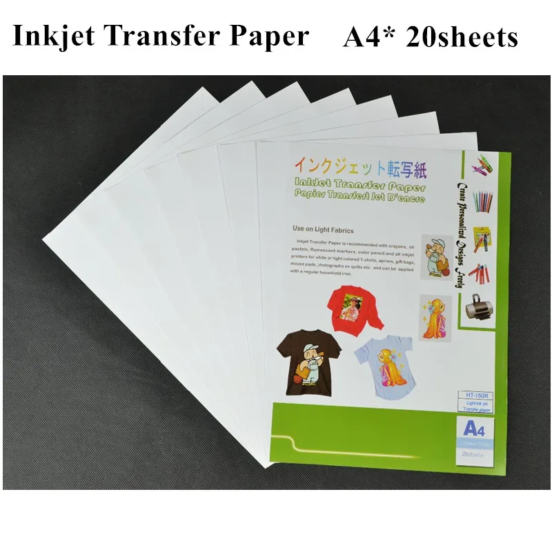 (A4*20pcs) Inkjet Heat Transfer Paper for Garment Thermal Fabric
