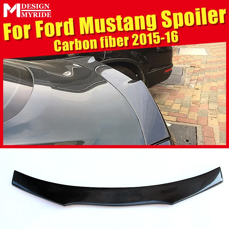 

For Ford Mustang Coupe Rear Spoiler B-Style High-quality Carbon Fiber Rear Trunk Spoiler Wing Lip car styling Accessories 15-16