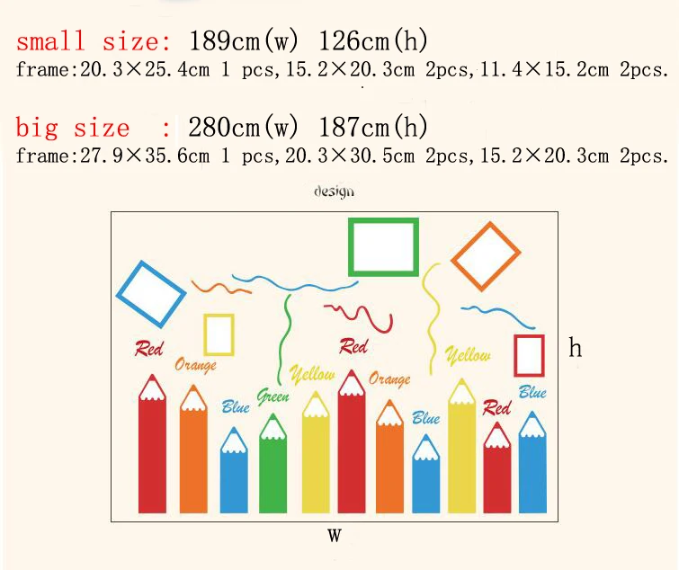 Цветные карандаши, Мультяшные 3D акриловые наклейки на стену для детской комнаты, гостиной, детского сада, рамка для украшения, сделай сам, художественный Настенный декор