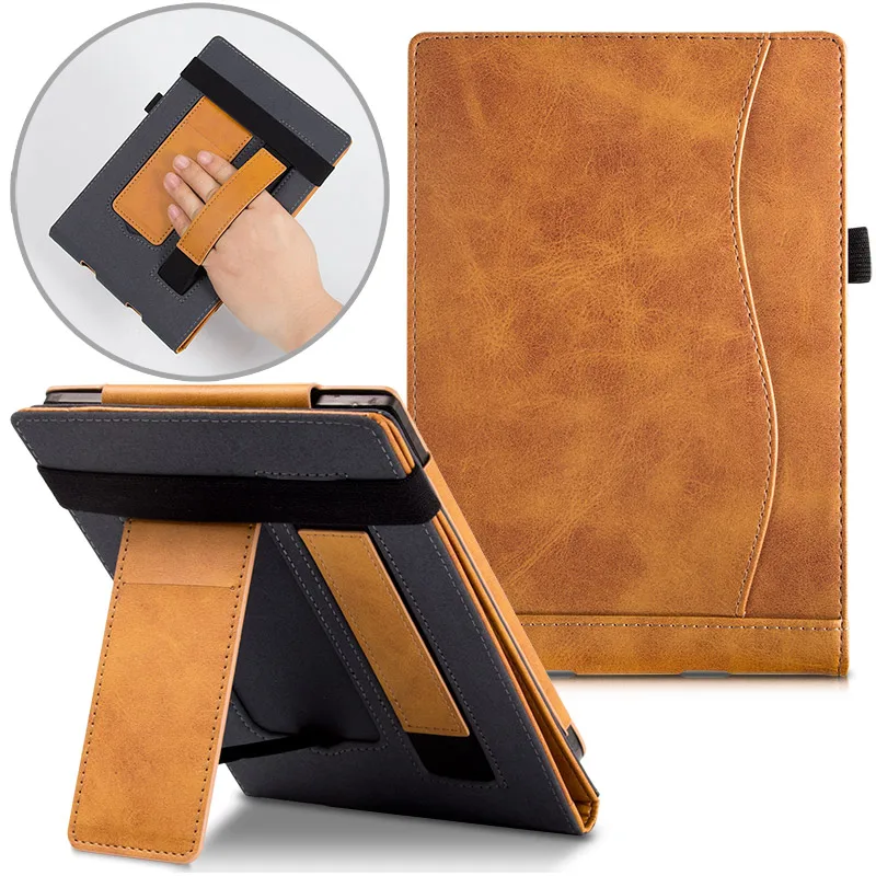 Mejor vendedor  Funda con soporte para PocketBook Color 606/616/627/628/632/633 - Touch Lux4/Lux2 Basic/Touch HD3, cubierta protectora inteligente con correa de mano dgOzd07Q