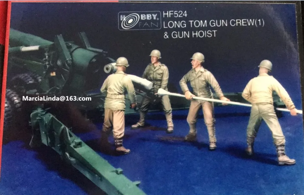 1/35 Scale WW2 US Artillery Assembly 4 People Miniatures WWII Resin