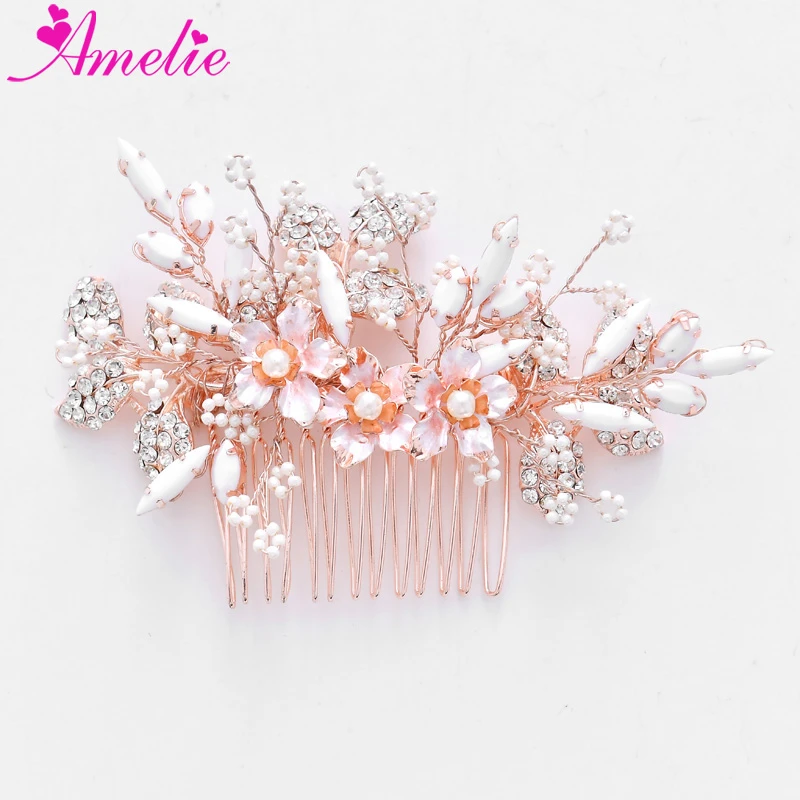 rose gold bridesmaid hair accessories