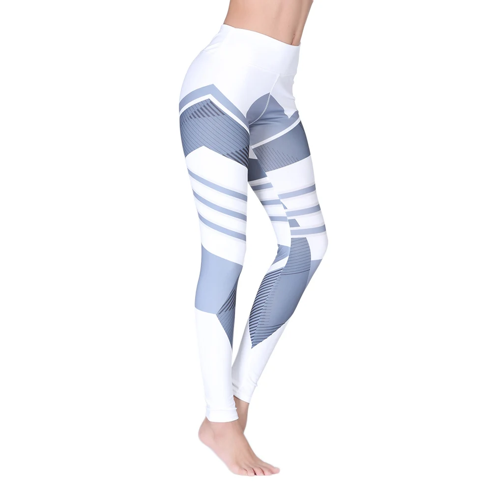 

Women Yoga Pants Geometric Printed Running Sweatpants Pilates Dancing Fitness Leggings &T8
