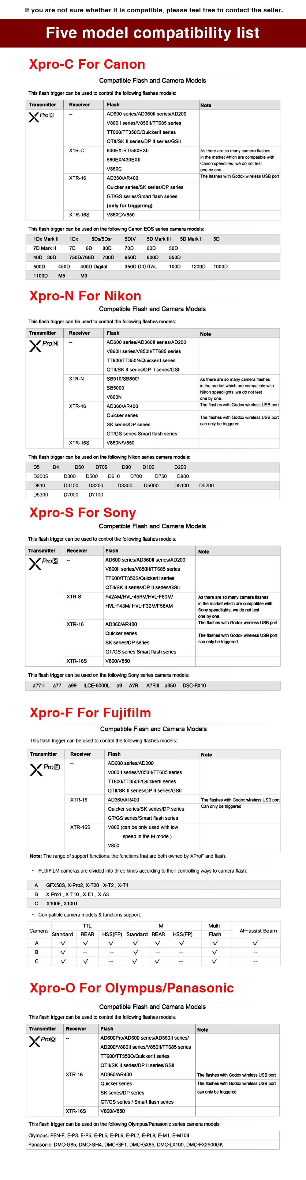 Godox Xpro-C/N/S/O/F передатчик триггера вспышки беспроводной 2,4G ttl синхронизатор вспышки для Canon Nikon sony Olympus Panasonic Fuji