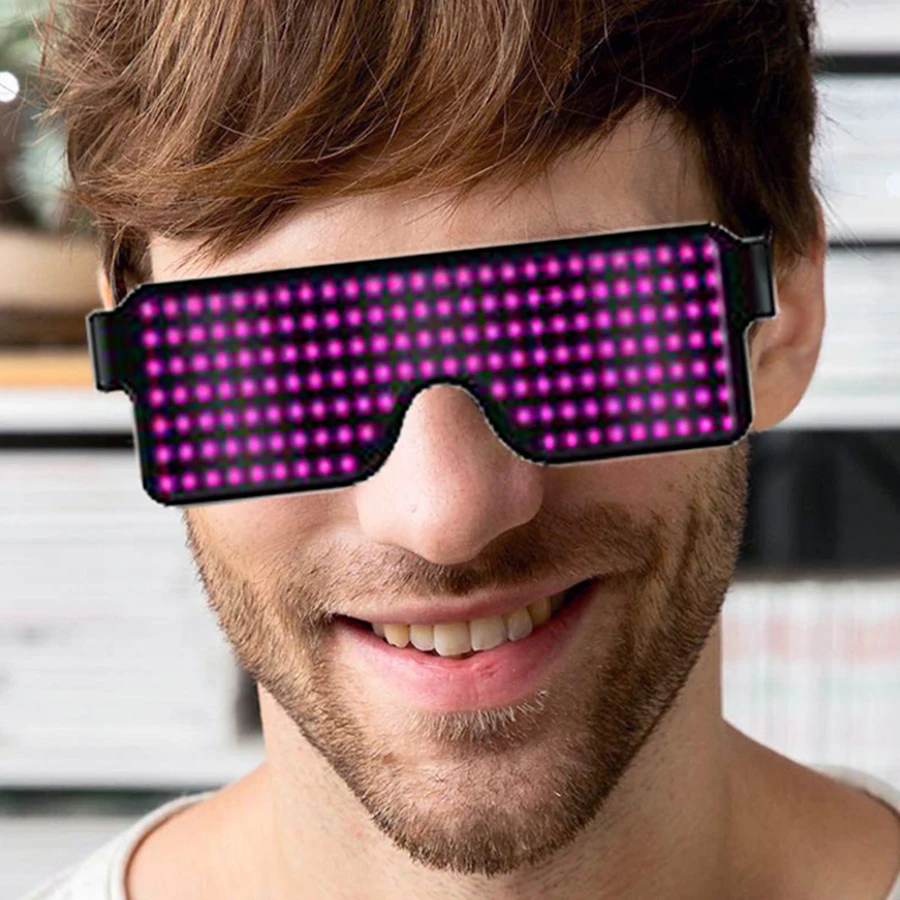 LED Light-emitting Glasses Dynamic Flash Display Eight Patterns USB Charging Bar Night Club Party Atmosphere Shutter | Дом и сад