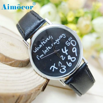 

Fashion Women Leather Watch Whatever I am Late Anyway Letter Watches Mechanical Watches Women DE14 Drop Shipping