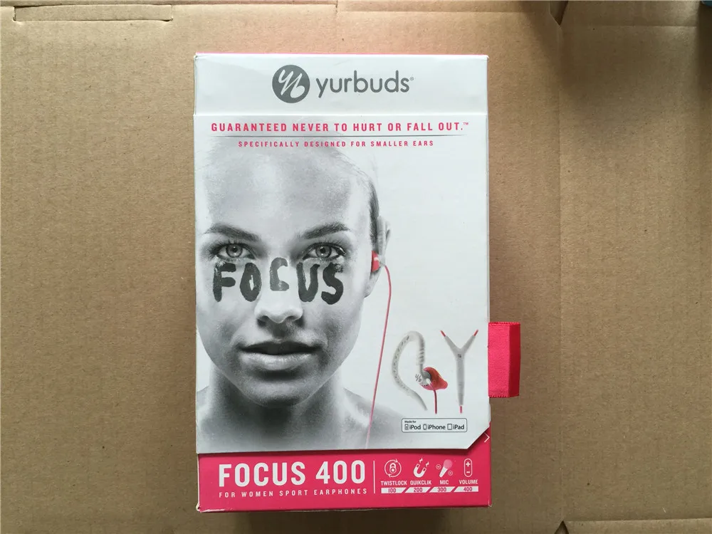 Yurbuds Focus 400 спортивные наушники для бега водонепроницаемые для женщин спортивные наушники для iPhone Mic и объем - Цвет: Pink color