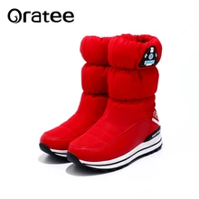 Новинка; зимние женские теплые ботинки; женские утепленные хлопковые ботинки; хлопковая обувь на плоской подошве средней высоты; водонепроницаемые зимние ботинки; обувь для девочек