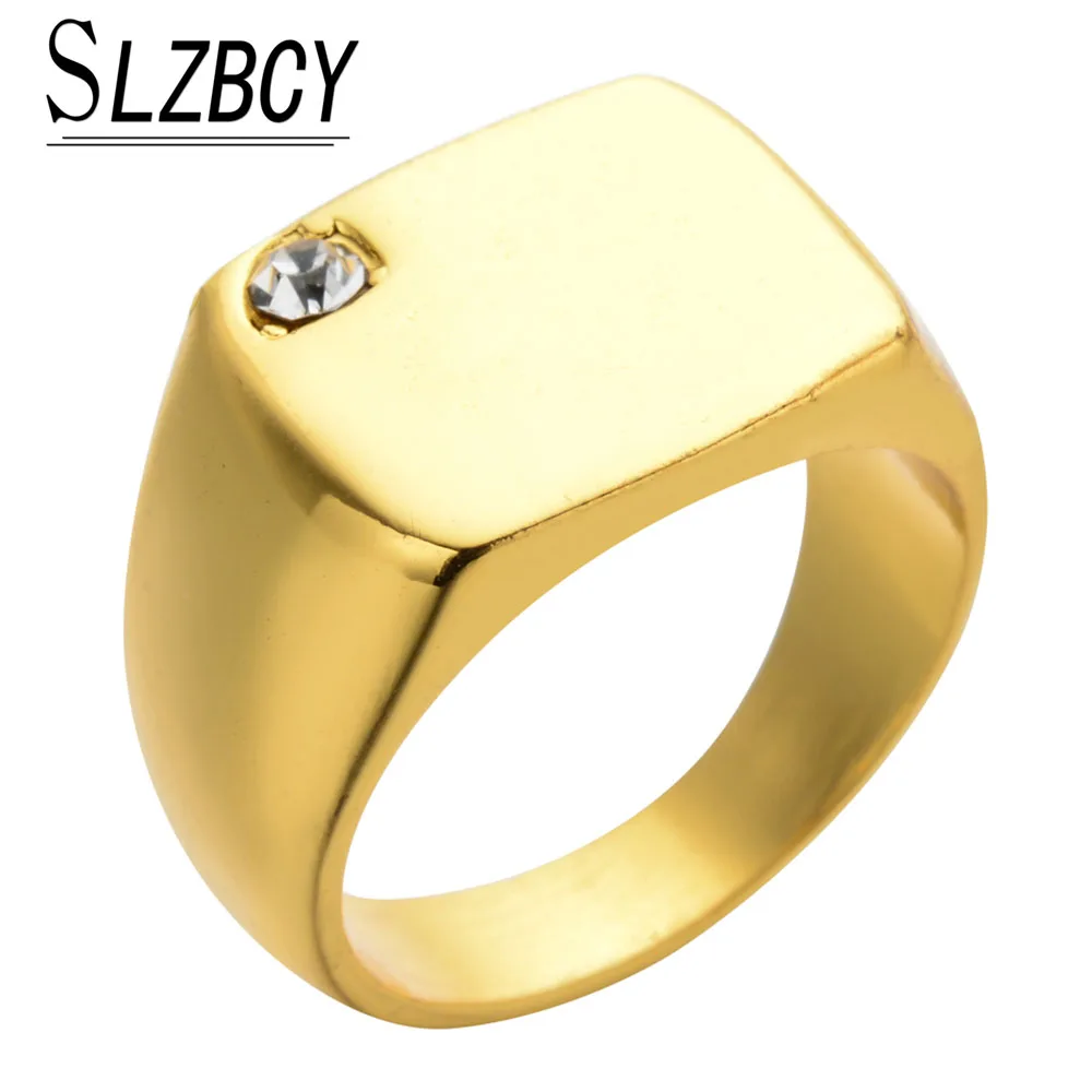 

Men Big Square Wide Finger Rings Gold Silver Black Color Alloy Rhinestone Knuckle Ring For Women Fashion Punk Statement Jewelry